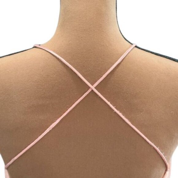 Ieena for Mac Duggal Rose Gold Plunge Neck Pleated Evening Gown – Size 0 – NWOT - Picture 6 of 12